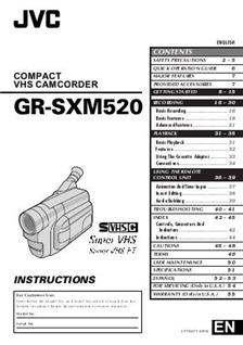 JVC GR SXM 520 manual. Camera Instructions.